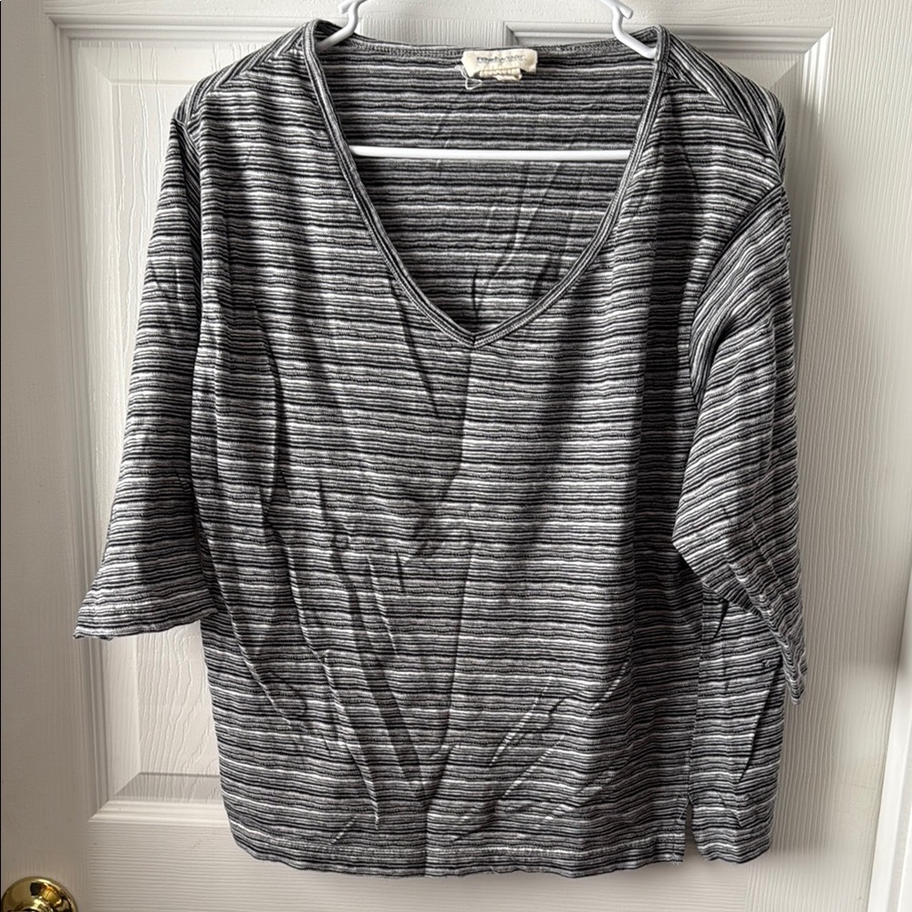 Gray Striped Women's Top